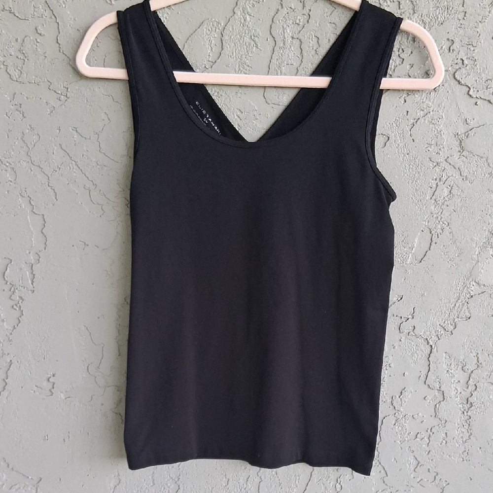 Elie Tahari Black Sleeveless Fitted Tank